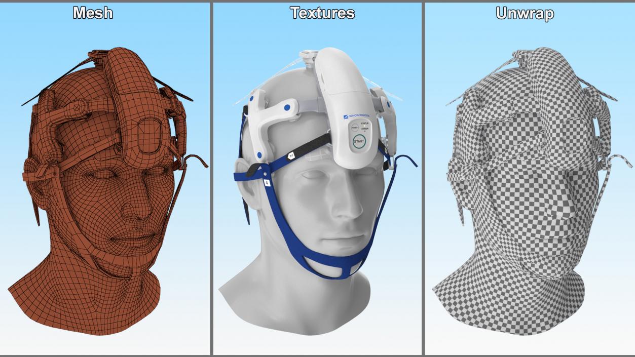 3D model Electroencephalography EEG Headset Nihon Kohden AE-120A