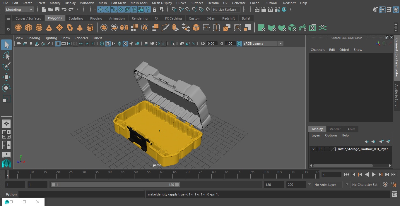 3D Plastic Storage Toolbox model