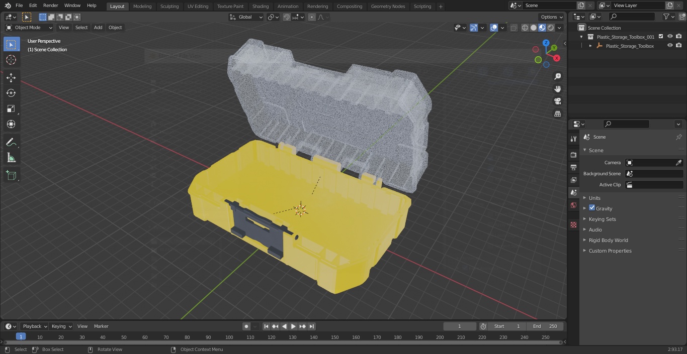 3D Plastic Storage Toolbox model