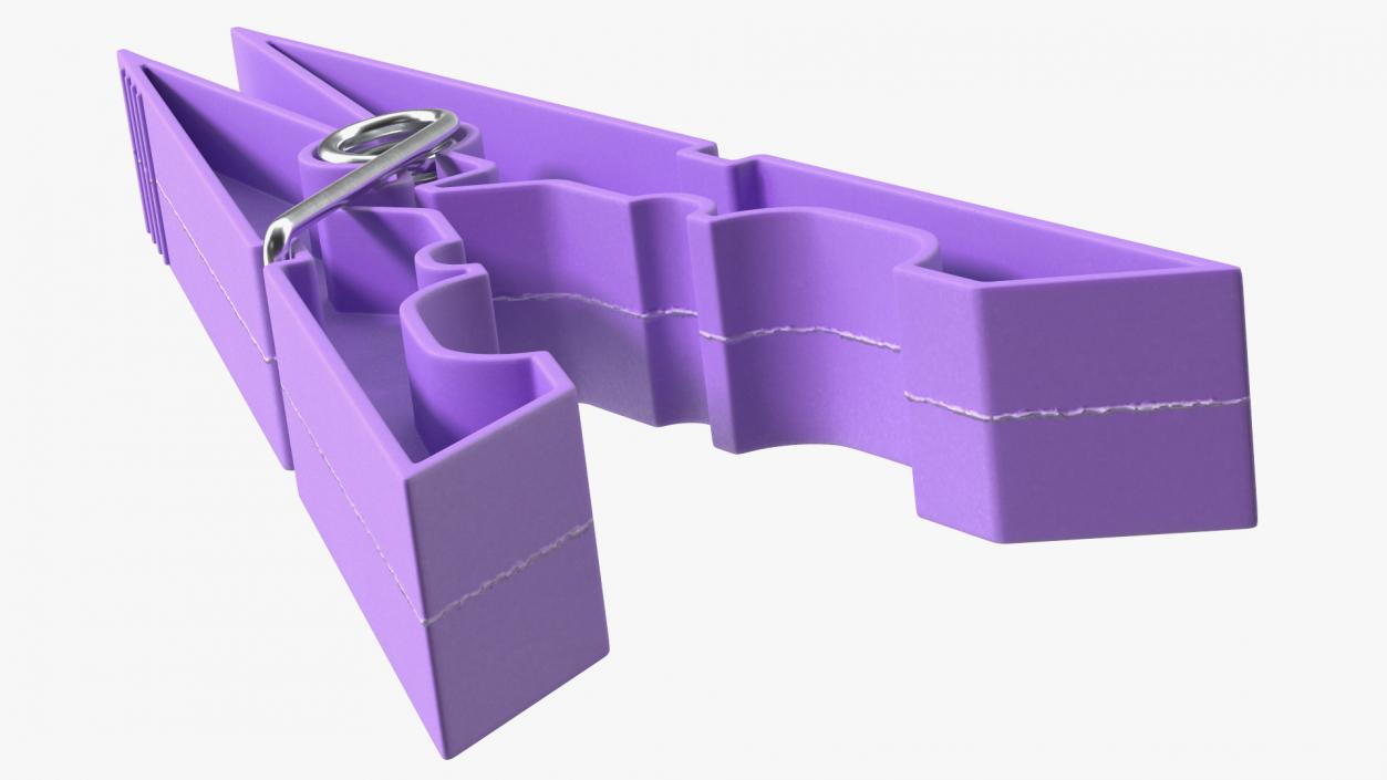 3D model Clothespin Purple Pressed