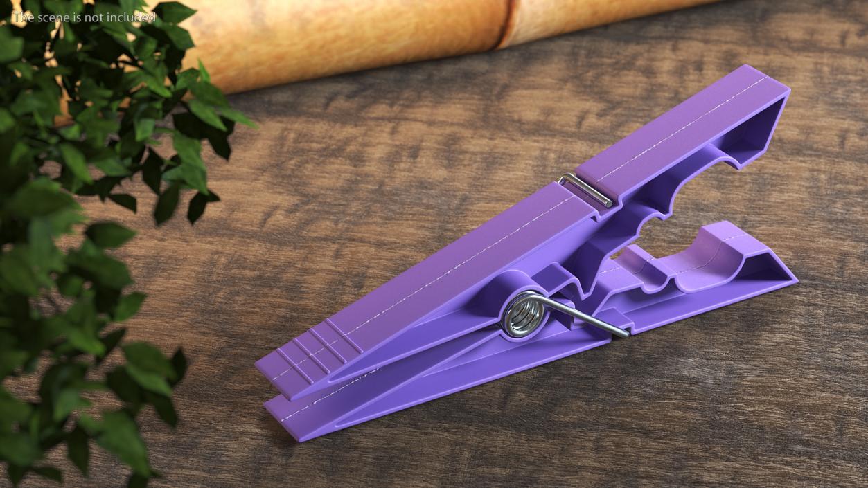 3D model Clothespin Purple Pressed