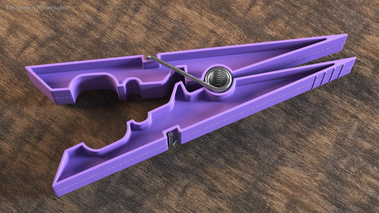 3D model Clothespin Purple Pressed