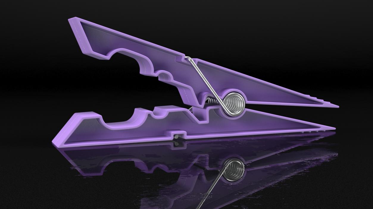 3D model Clothespin Purple Pressed