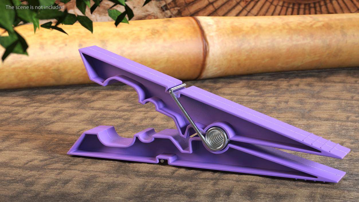 3D model Clothespin Purple Pressed