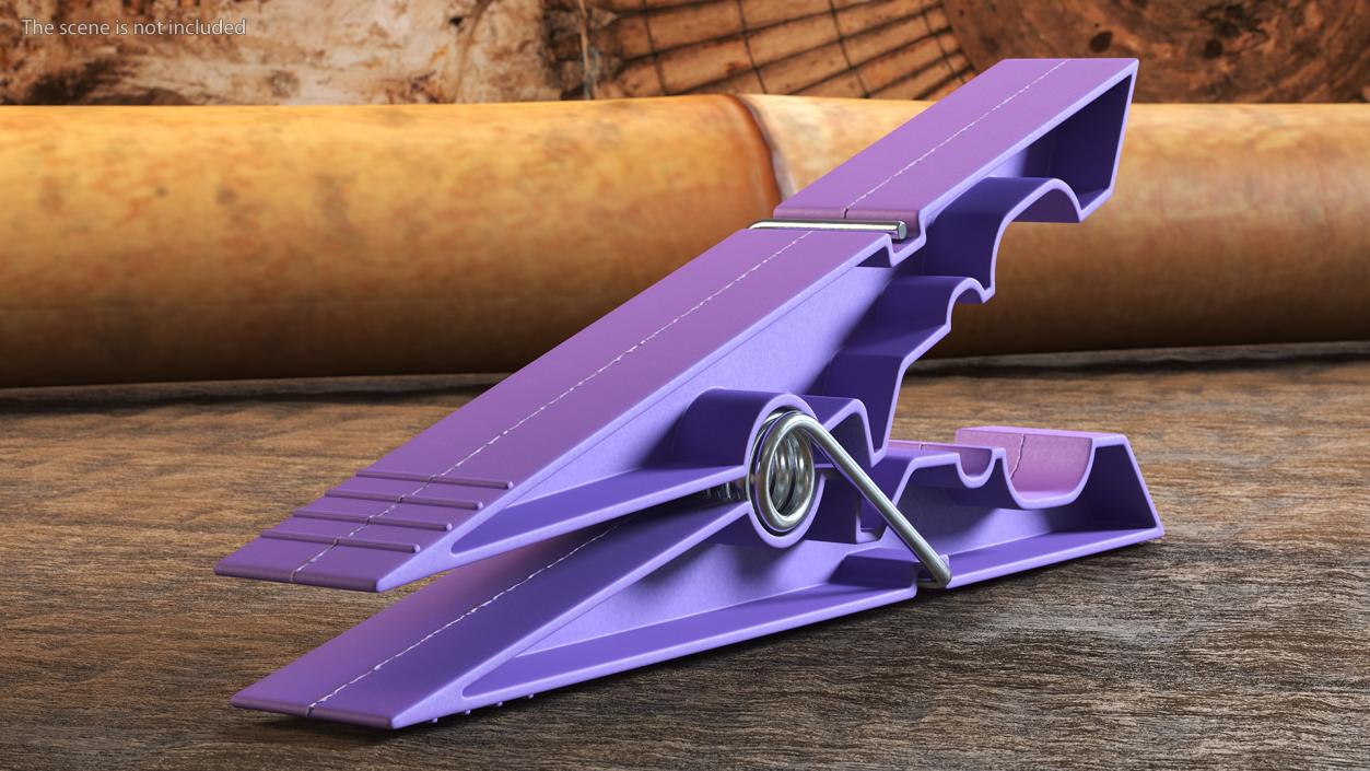 3D model Clothespin Purple Pressed