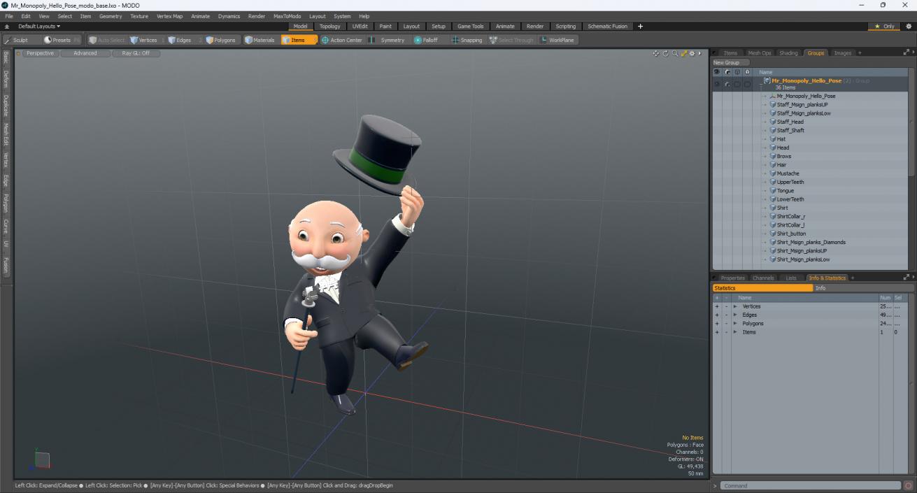 Mr Monopoly Hello Pose 2 3D model