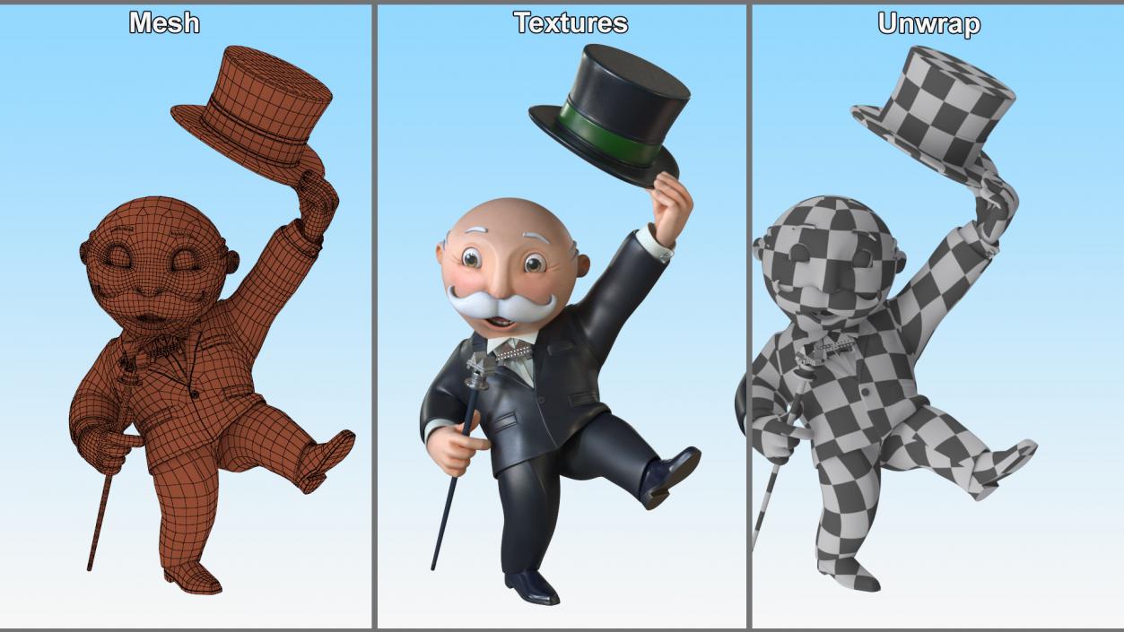 Mr Monopoly Hello Pose 2 3D model