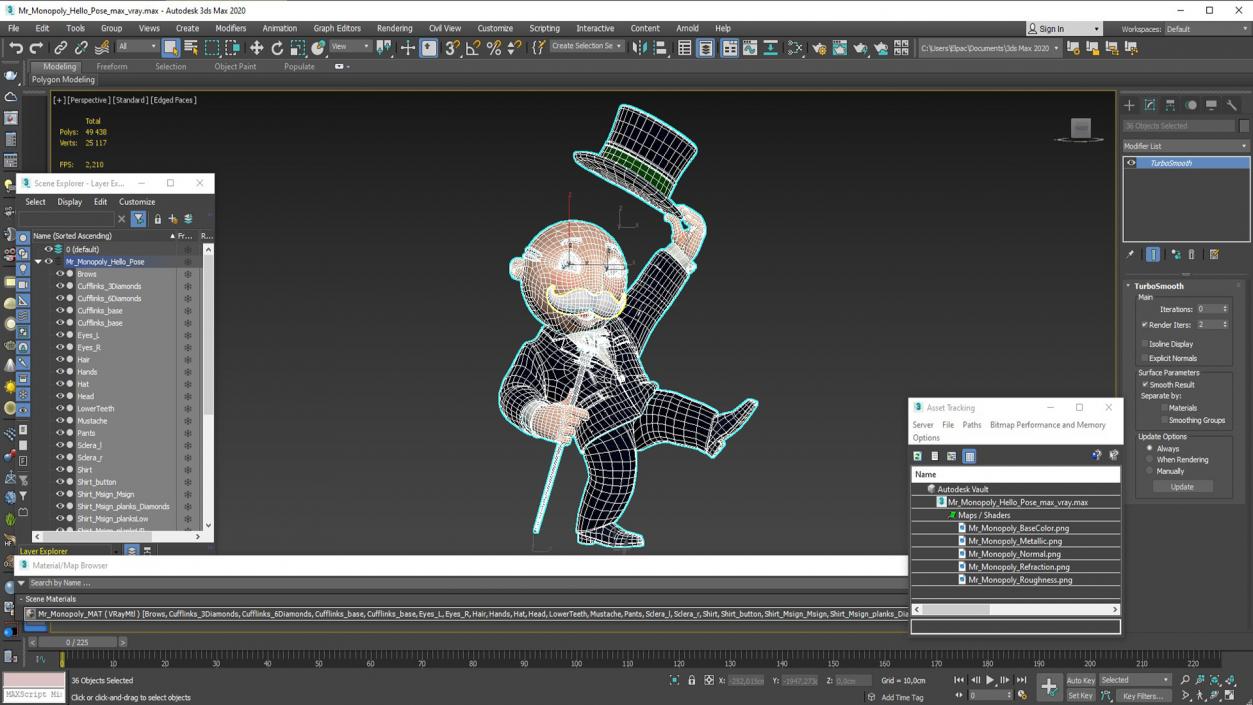 Mr Monopoly Hello Pose 2 3D model