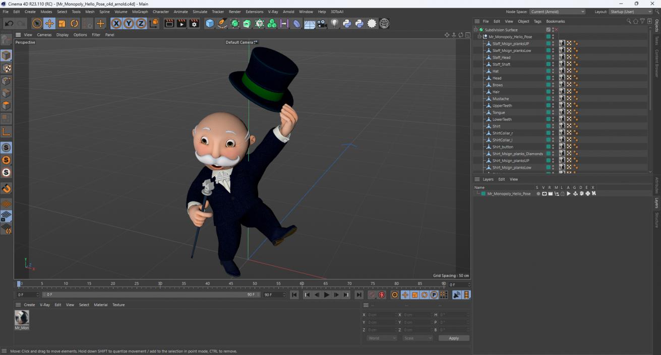 Mr Monopoly Hello Pose 2 3D model