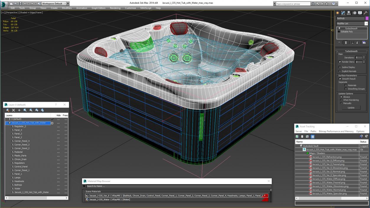 Jacuzzi J 335 Hot Tub with Water 3D