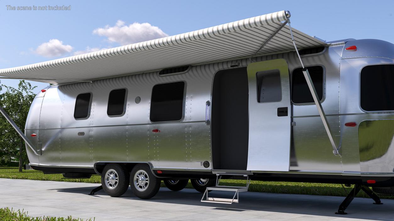 Travel Trailer Airstream Classic 33FB Rigged 3D model