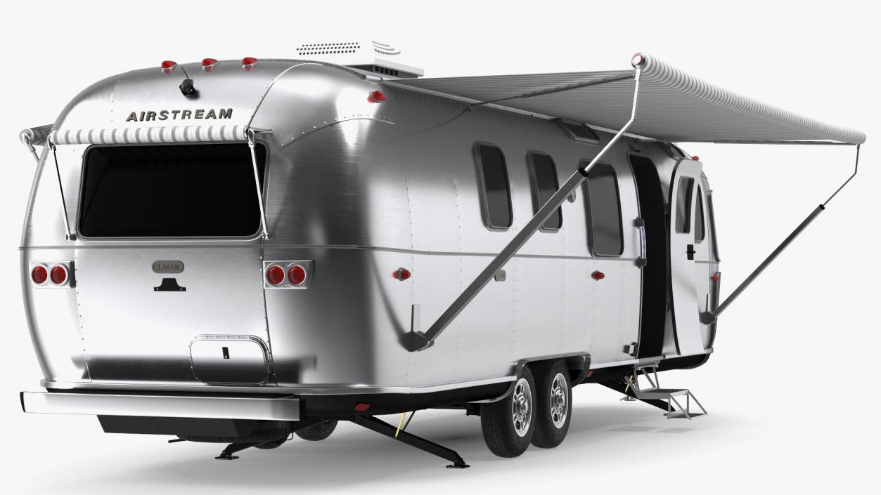 Travel Trailer Airstream Classic 33FB Rigged 3D model