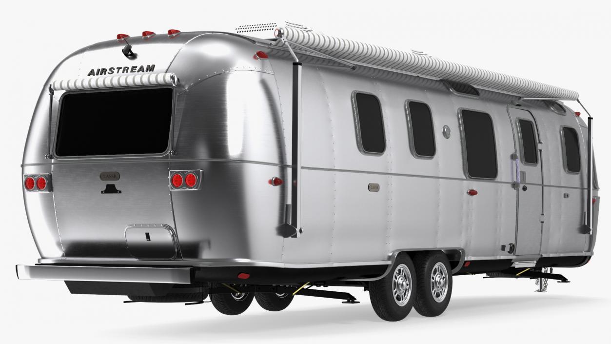 Travel Trailer Airstream Classic 33FB Rigged 3D model