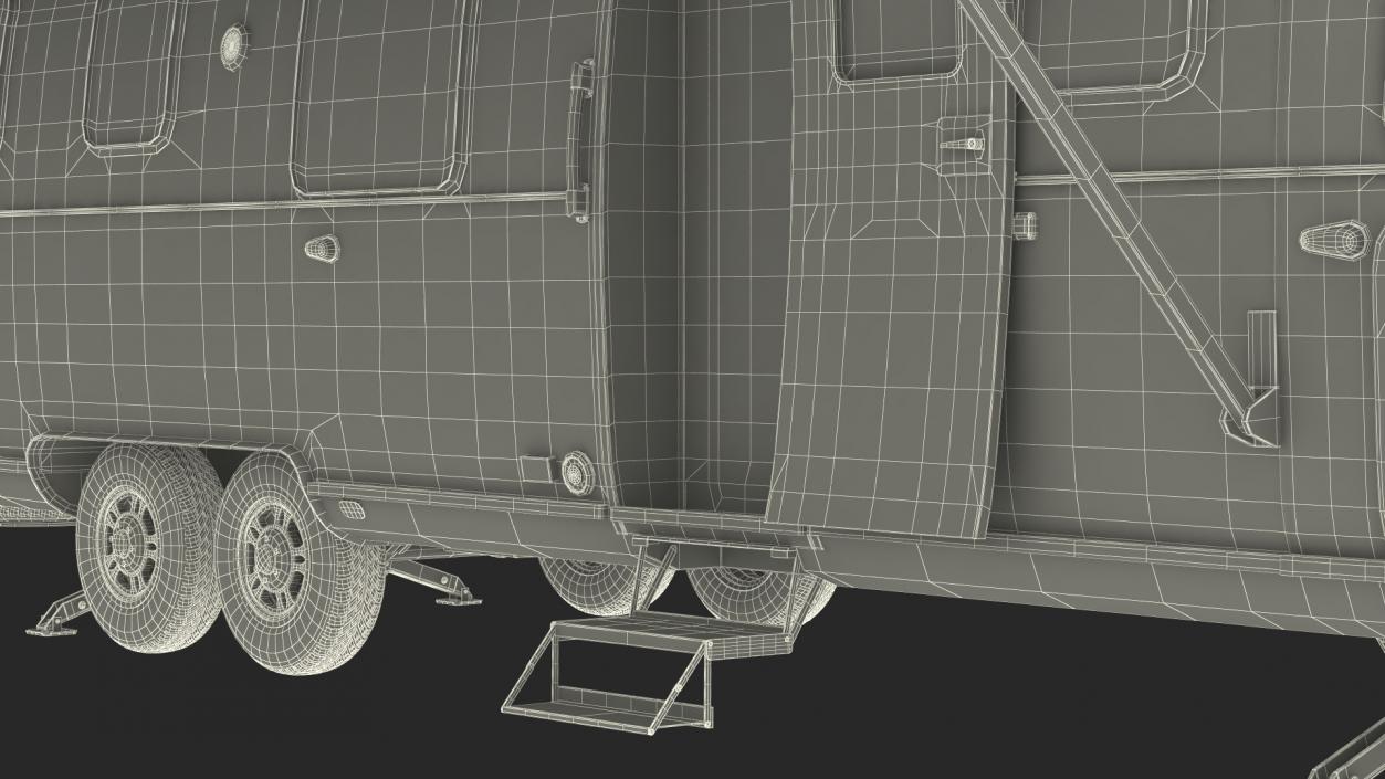 Travel Trailer Airstream Classic 33FB Rigged 3D model