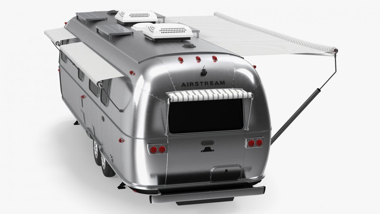 Travel Trailer Airstream Classic 33FB Rigged 3D model