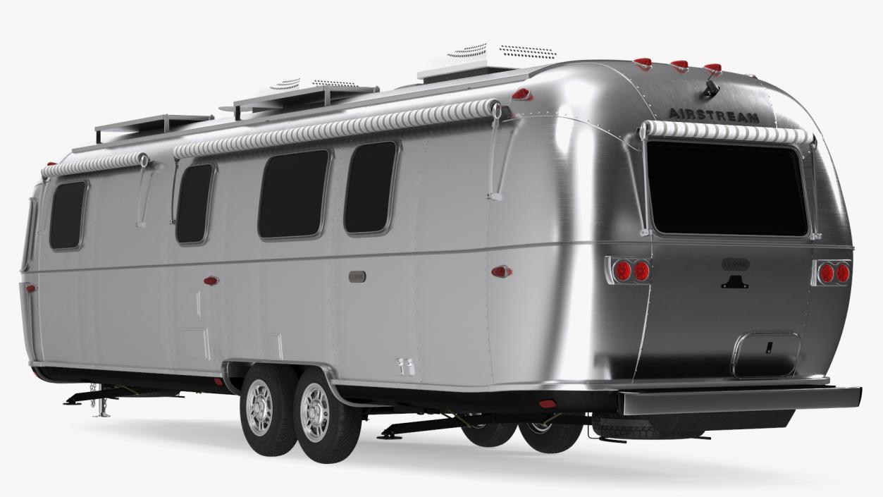 Travel Trailer Airstream Classic 33FB Rigged 3D model