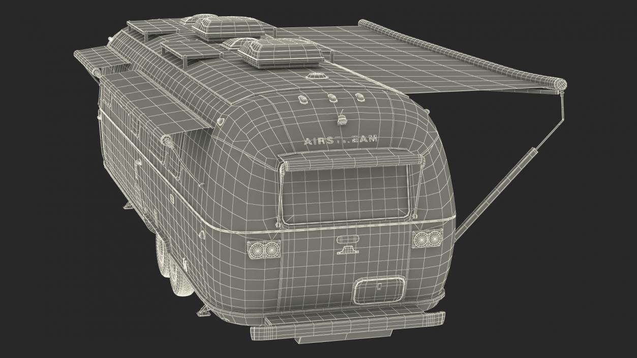 Travel Trailer Airstream Classic 33FB Rigged 3D model