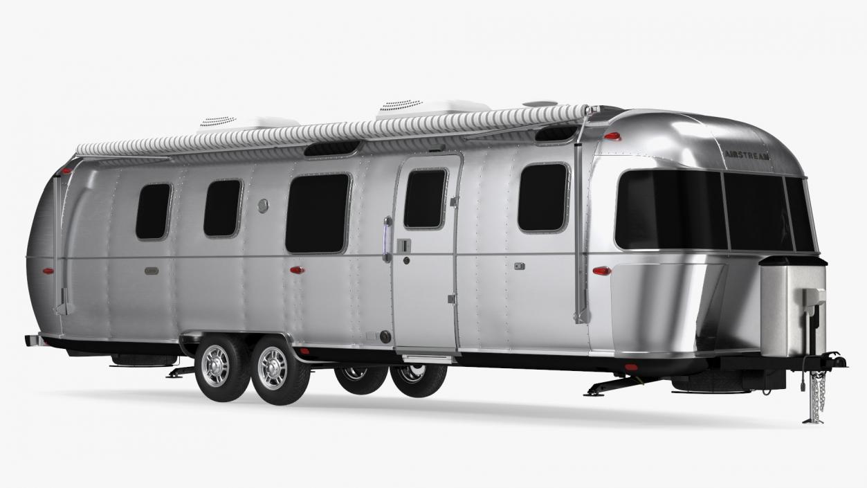 Travel Trailer Airstream Classic 33FB Rigged 3D model