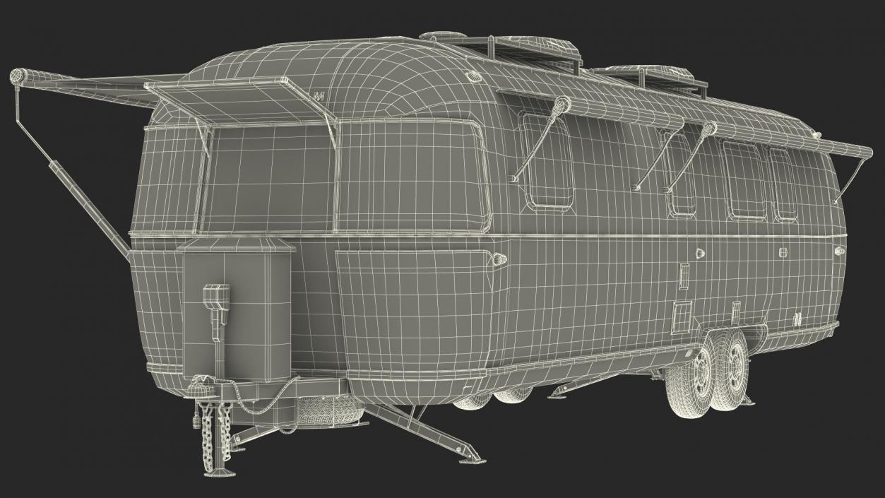 Travel Trailer Airstream Classic 33FB Rigged 3D model