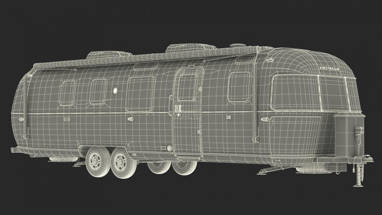 Travel Trailer Airstream Classic 33FB Rigged 3D model