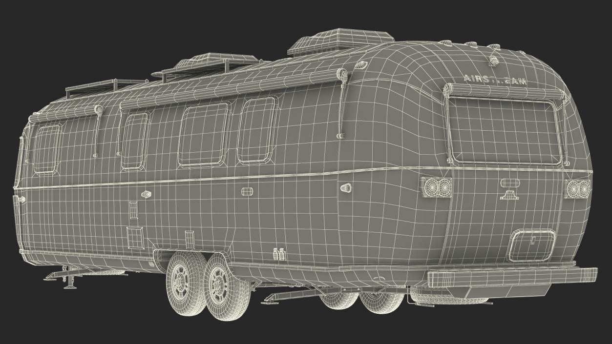 Travel Trailer Airstream Classic 33FB Rigged 3D model