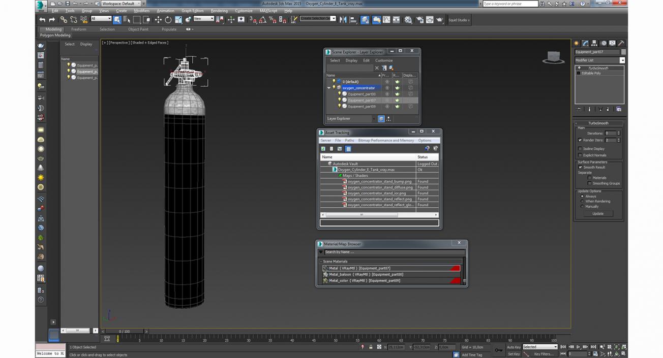 Oxygen Cylinder E-Tank 3D