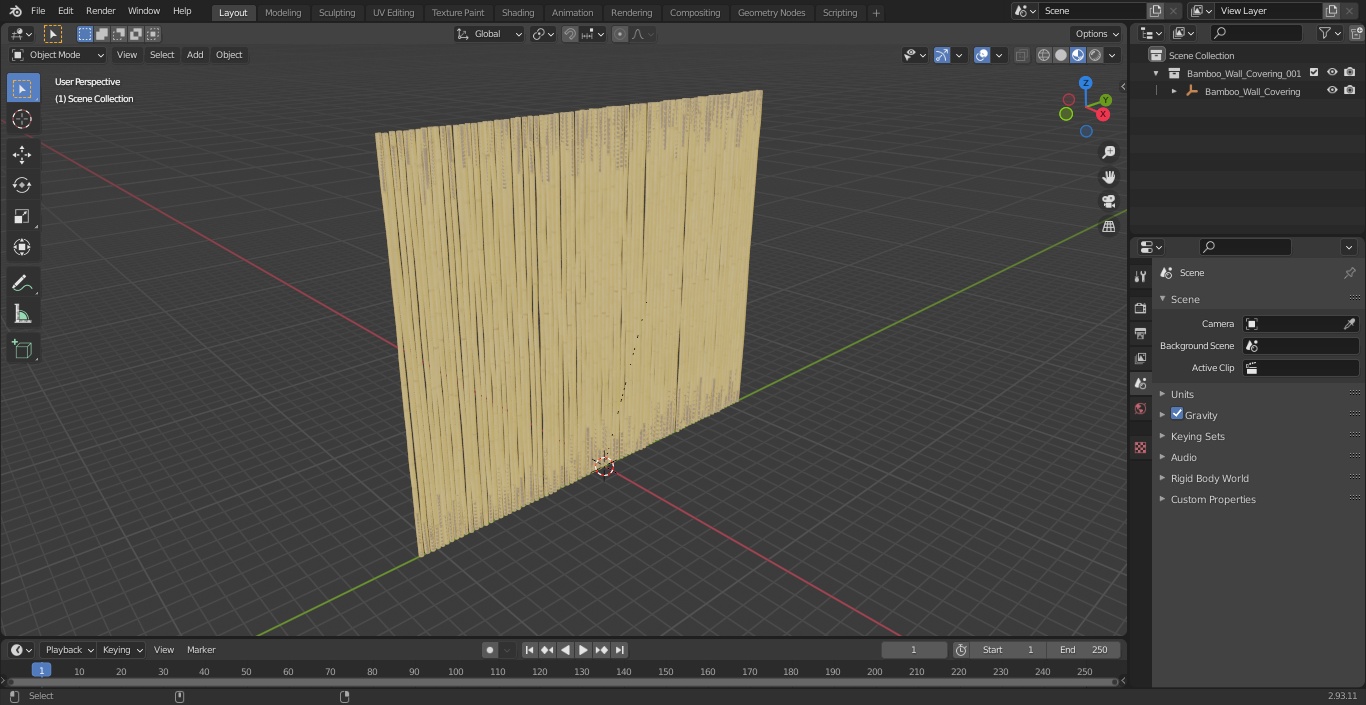 3D model Bamboo Wall Covering