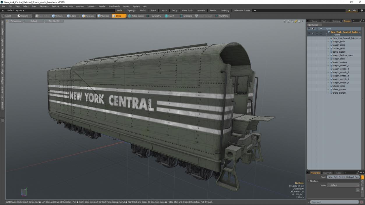 New York Central Railroad Boxcar 3D