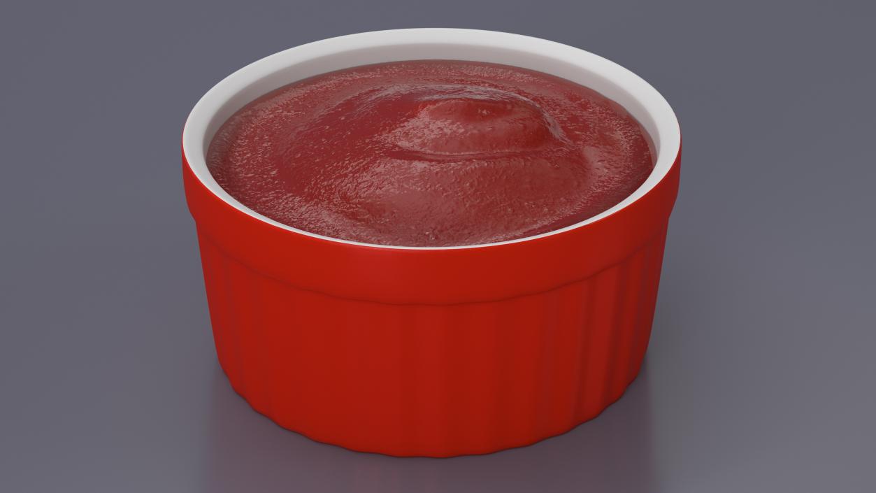 3D model Tomato Ketchup In Red Gravy Boat(1)