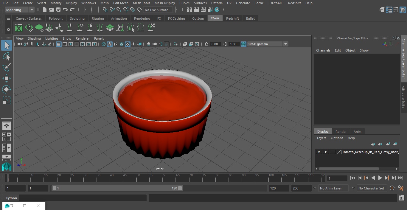 3D model Tomato Ketchup In Red Gravy Boat(1)