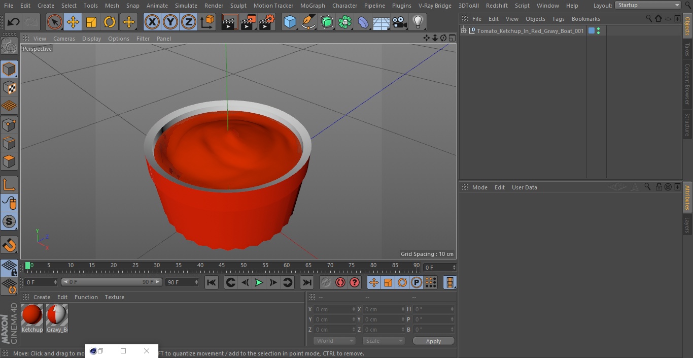 3D model Tomato Ketchup In Red Gravy Boat(1)