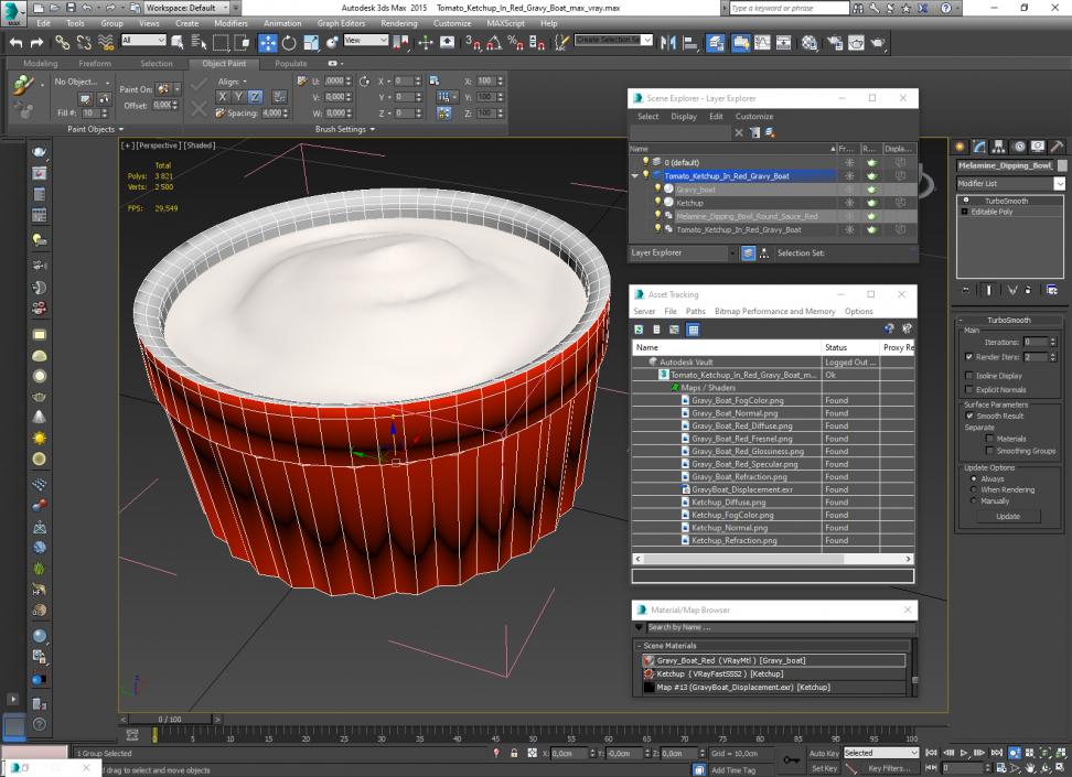 3D model Tomato Ketchup In Red Gravy Boat(1)