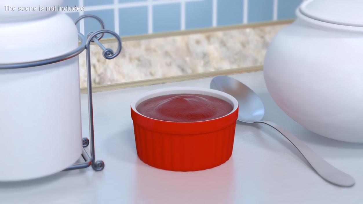 3D model Tomato Ketchup In Red Gravy Boat(1)