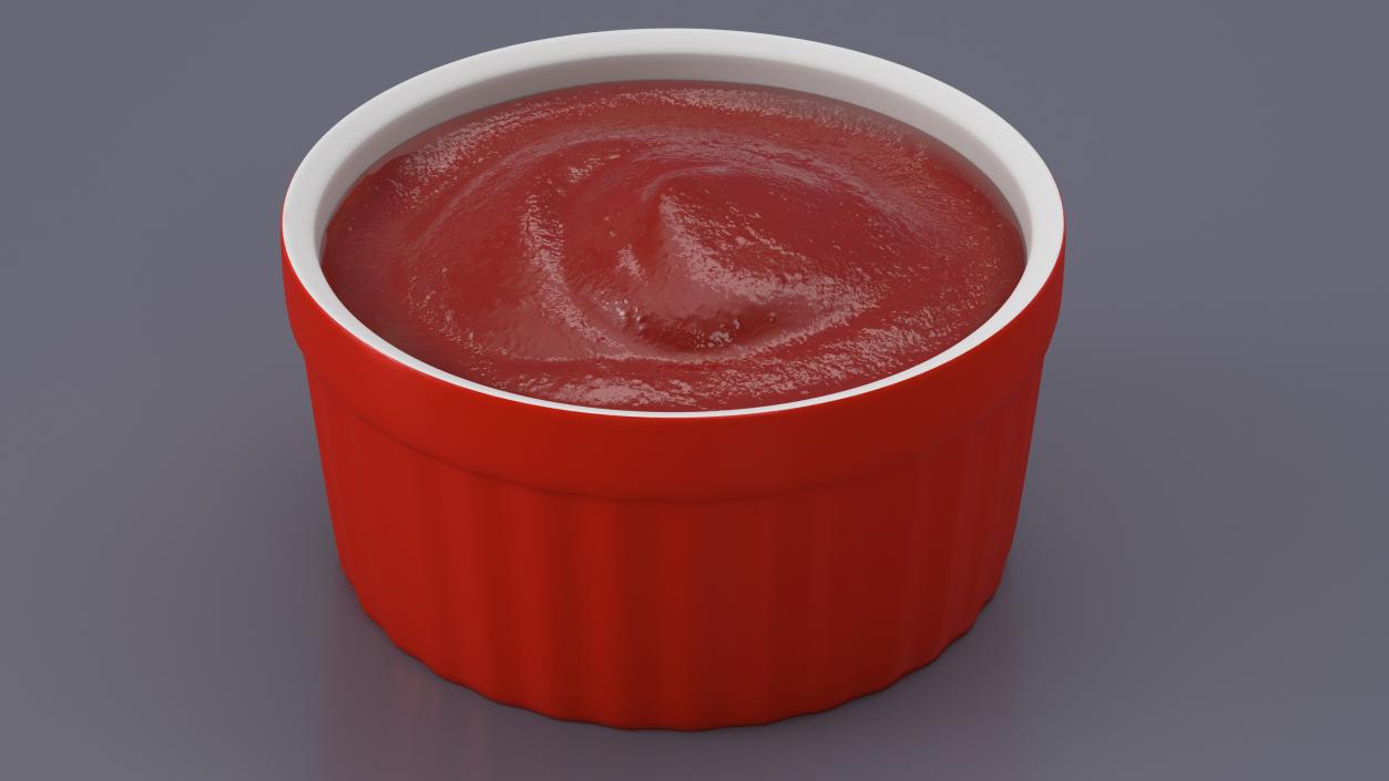 3D model Tomato Ketchup In Red Gravy Boat(1)