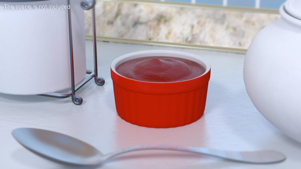 3D model Tomato Ketchup In Red Gravy Boat(1)