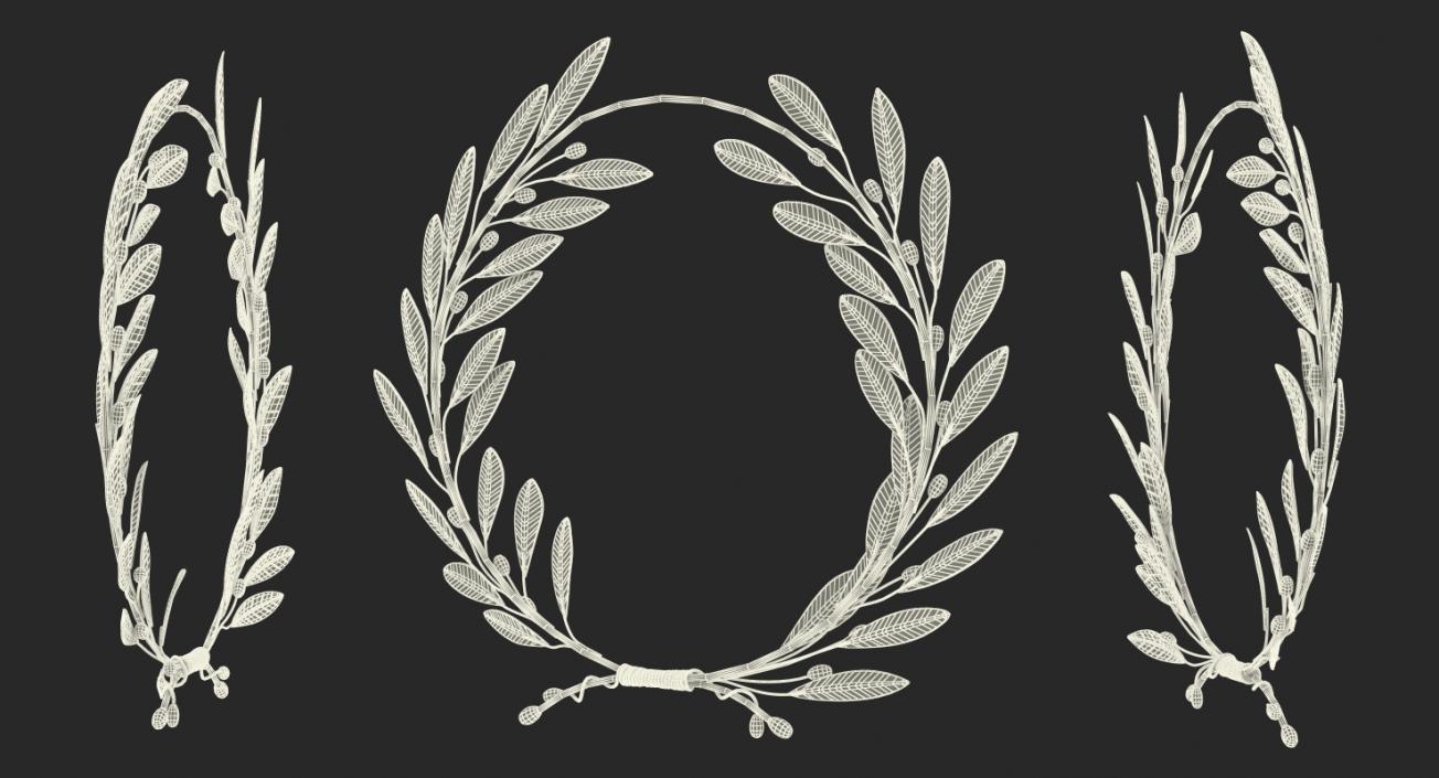 3D Gold Laurel Wreath model