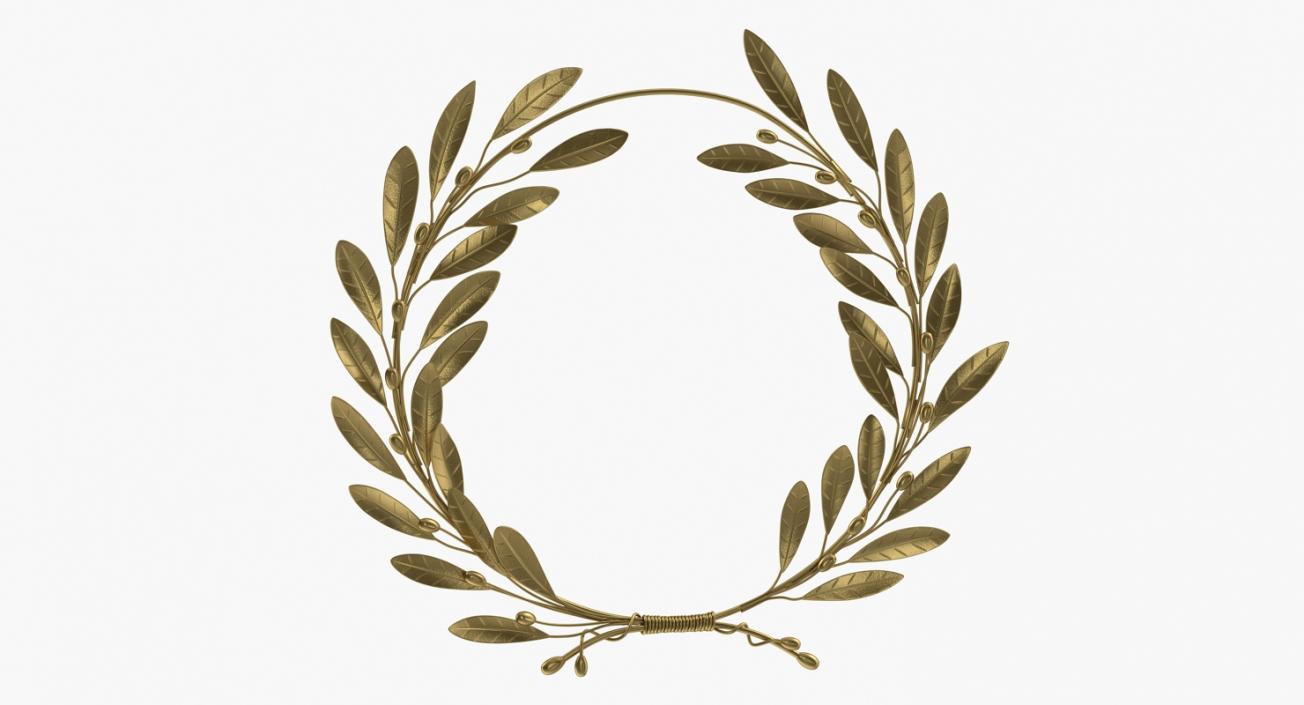 3D Gold Laurel Wreath model