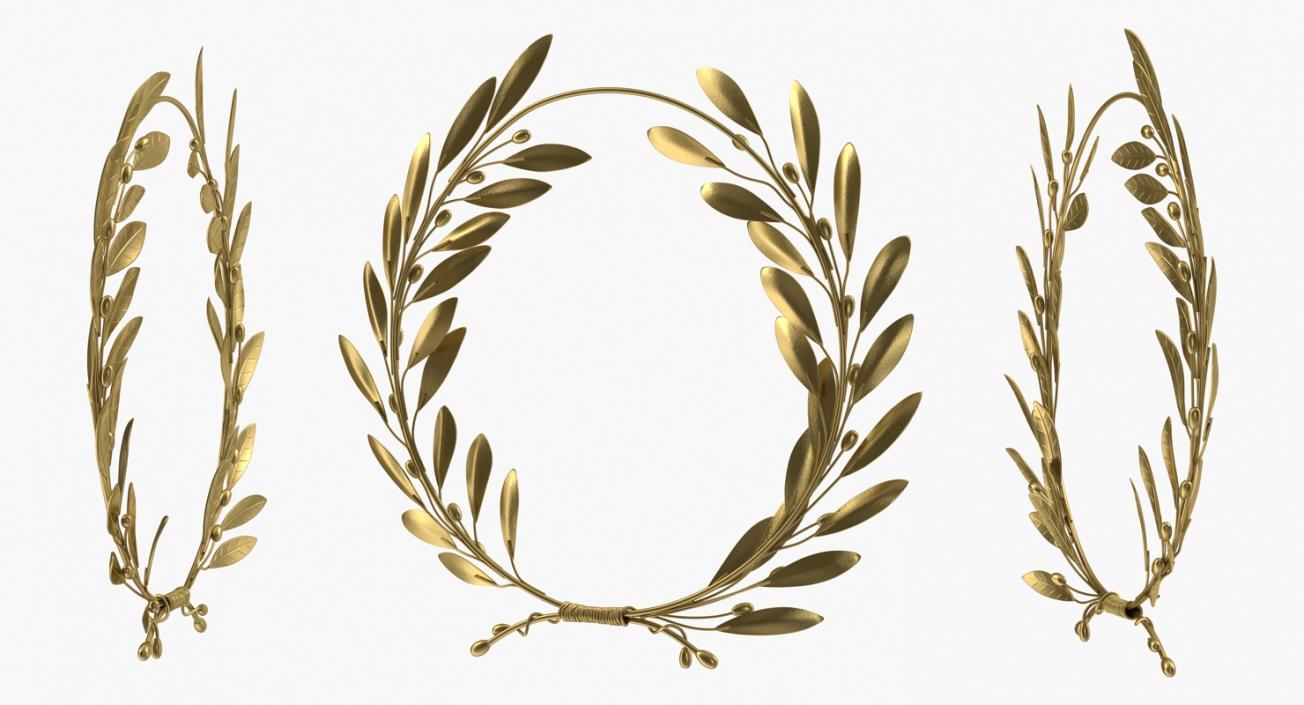 3D Gold Laurel Wreath model