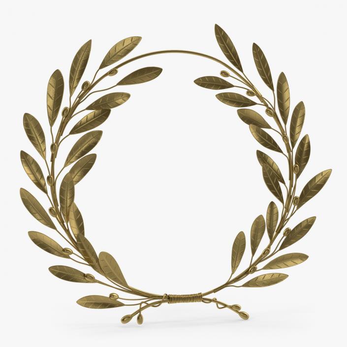 3D Gold Laurel Wreath model