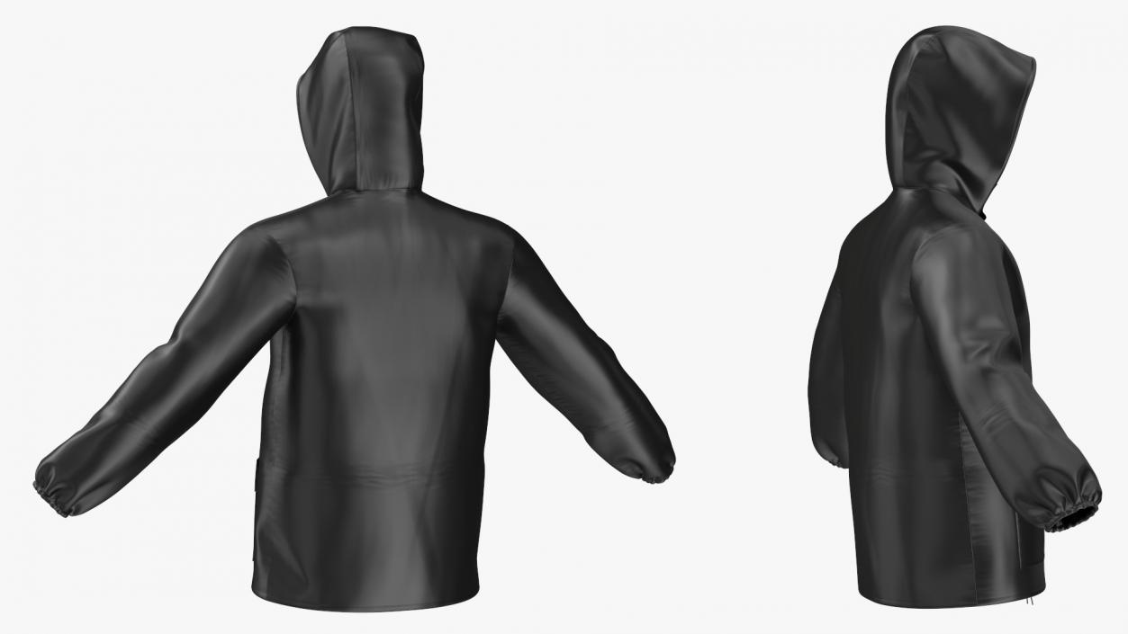 3D model John Deere Unisex Black Rain Jacket