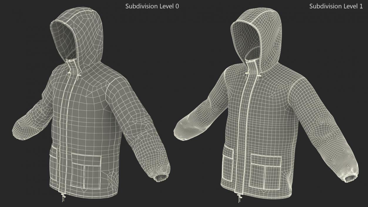 3D model John Deere Unisex Black Rain Jacket