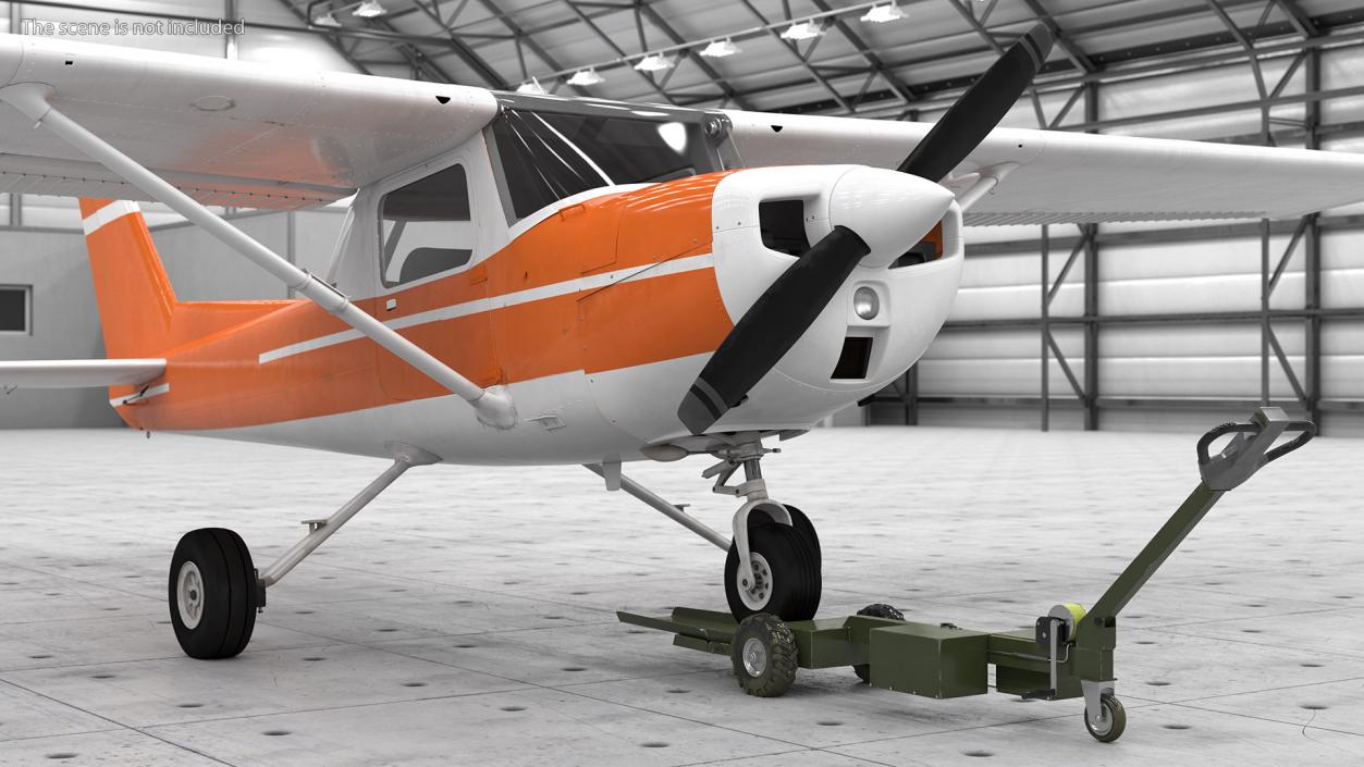 Light Aircraft Towbar Dirty 3D