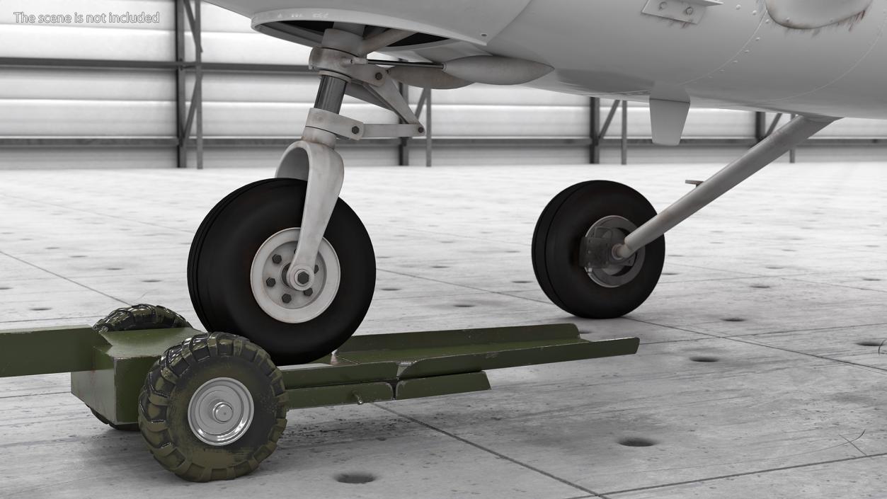 Light Aircraft Towbar Dirty 3D