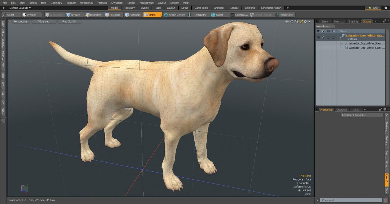 Labrador Dog White Standing 3D