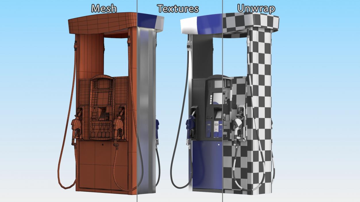 3D model Gas Pump Blue 2