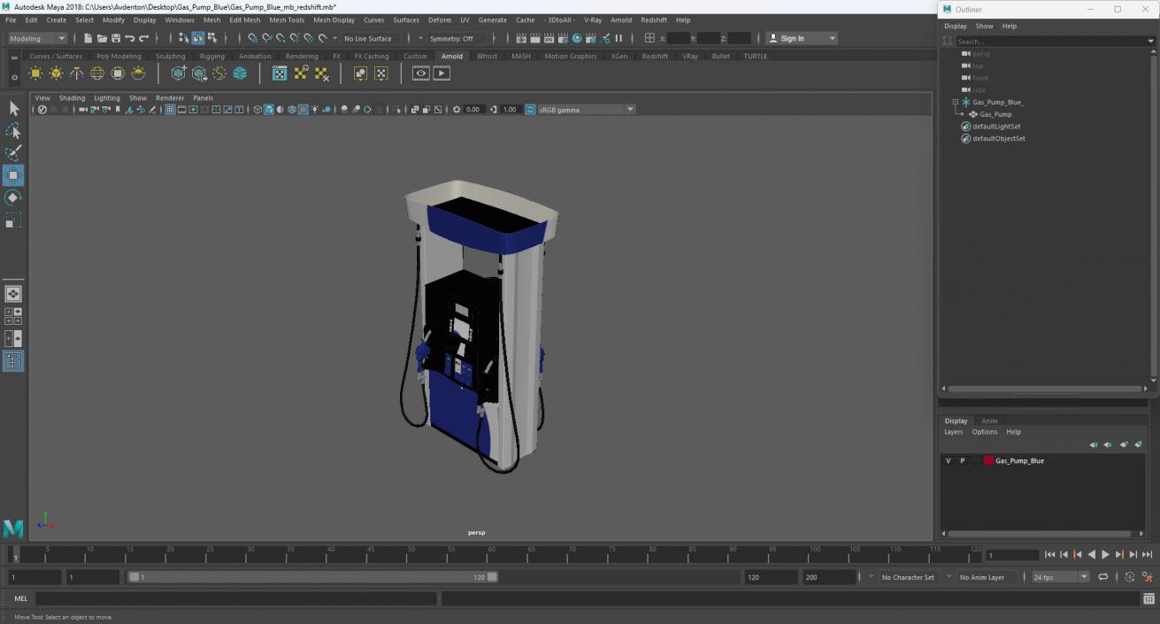 3D model Gas Pump Blue 2