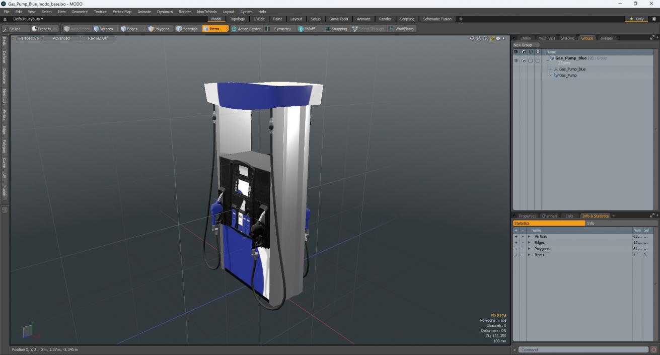 3D model Gas Pump Blue 2