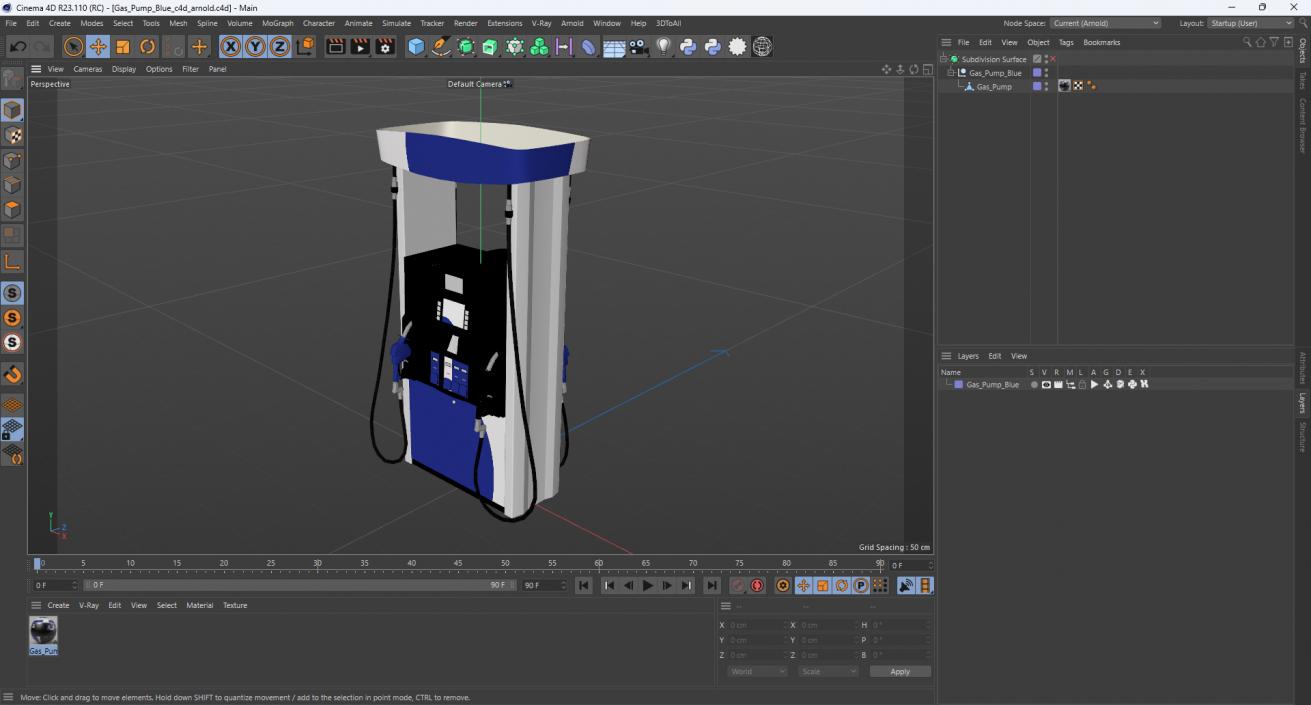 3D model Gas Pump Blue 2