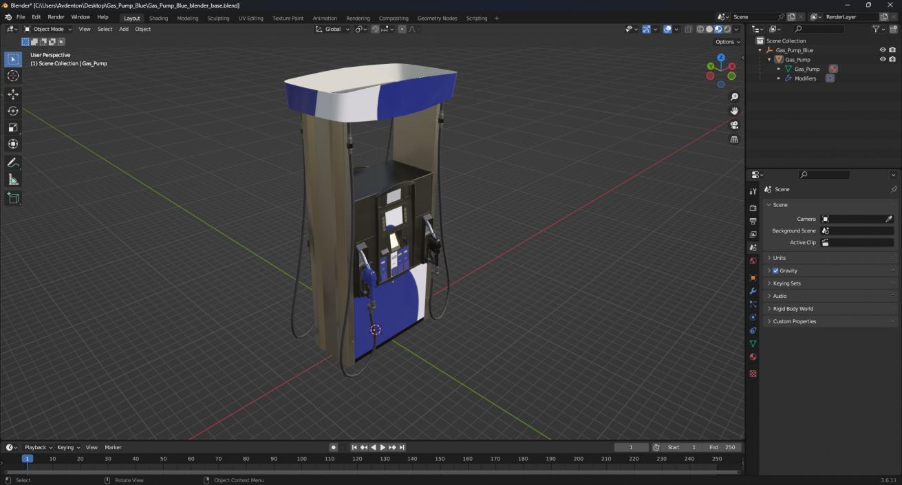 3D model Gas Pump Blue 2