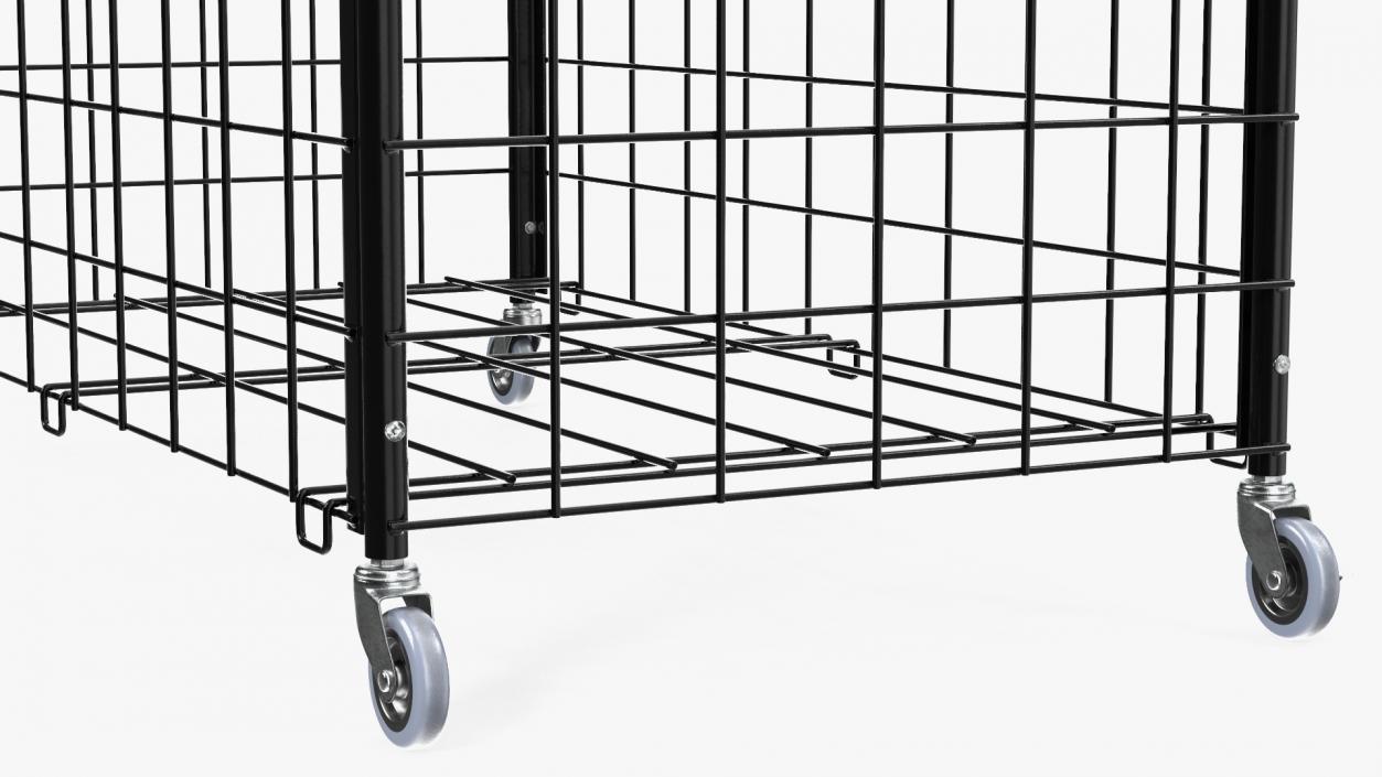 3D Black Metal Sports Ball Storage Cart